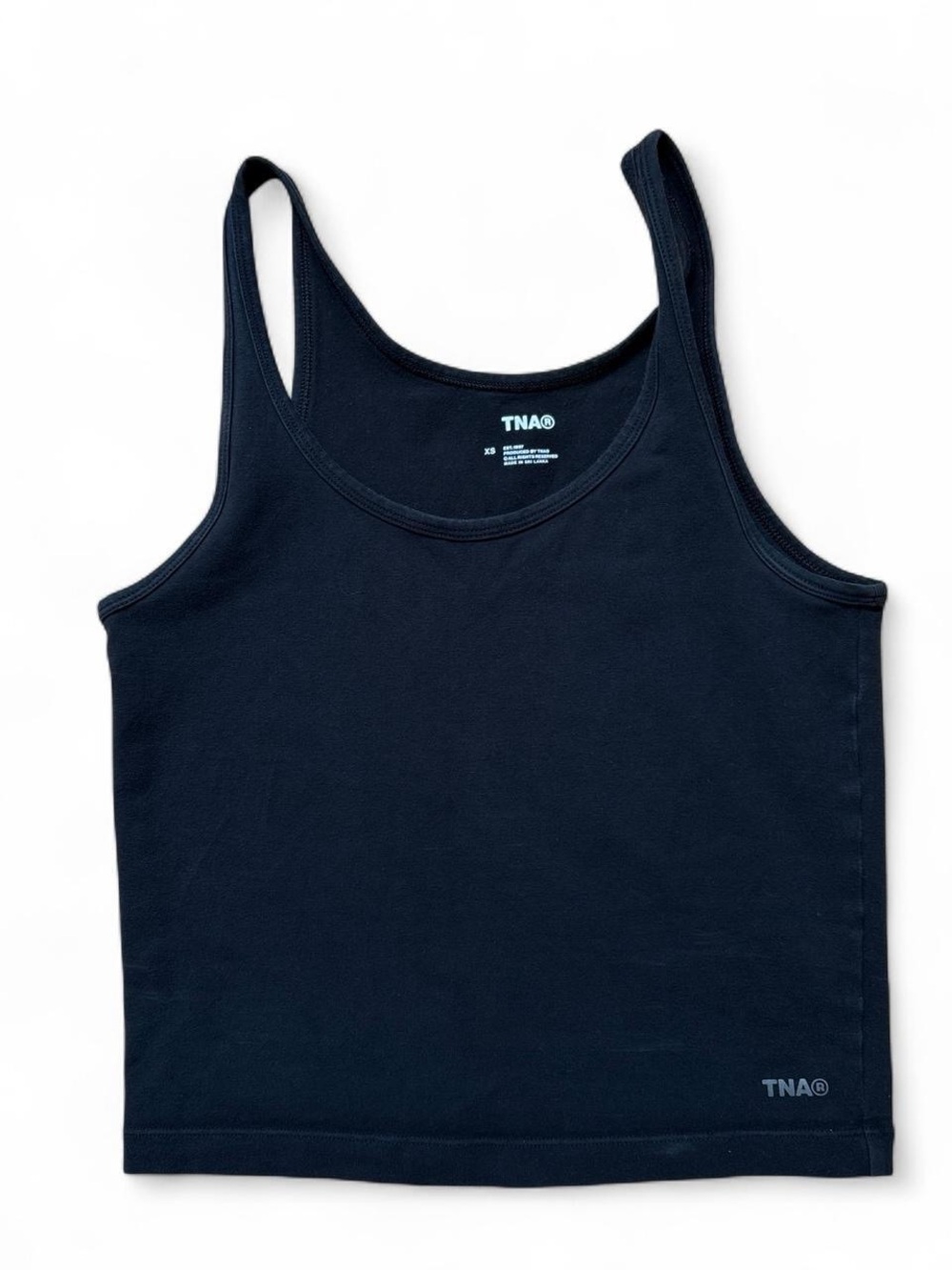 Aritzia TNA Black Scoop Neck Cropped Tank Top